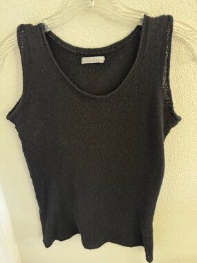 Casmari Black Cashmere Nubby Knit Tank; Size 2
